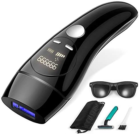 IPL Hair Removal for Women Men - Upgrade to 999,999 Flashes,Facial and Body Painless Permanent Hair Remover Device for Home Use by HOLOWELL (Black)