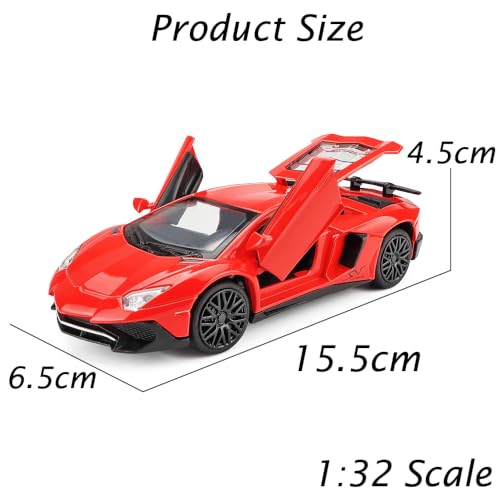 Modelo de coche iLooboo Aventador rojo 1:32 con luz y sonido miniatura 2