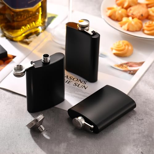 Hoolerry 30 Pieces Hip Flasks Set Stainless Steel Liquor Flask with Funnel Metal Leak Proof Flask Pocket Whiskey Flasks for Men Women Bridesmaid Wedding Party Supplies (Matte Black,4 oz) by Hoolerry - Image 4