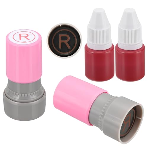 PATIKIL Letter Stamps Self Inking Alphabet R Character Initial Stamp 2Pcs
