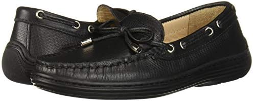 Driver Club USA Unisex Kids Boys/Girls Leather Nantucket Loafer, Black Nappa Stamp, 13 M US Little | Image 6