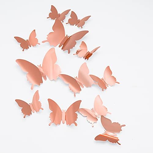 60pcs Butterfly Wall Stickers 3D, CAYUDEN Blue Paper Mirror Butterfly Stickers 3D DIY Blue Butterfly Decorations 3 Sizes Butterfly Wall Decal for Wall Window Wedding Party Butterfly Cake Decoration