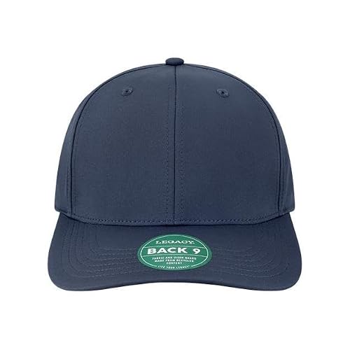 Joe's USA | Legacy B9A Back Nine Cap Adjustable Performance Hat - OSFM - 1 Pack - Navy