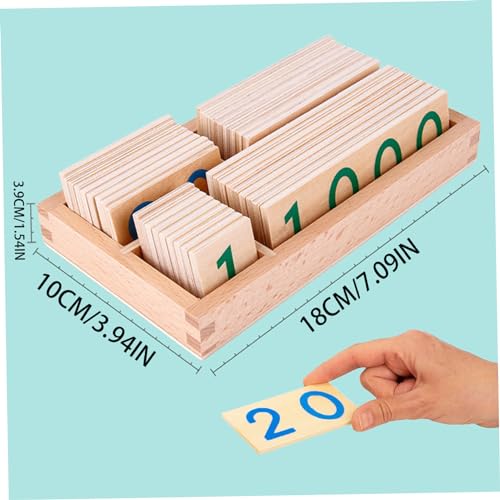 Tarjetas numéricas de madera 1-9000 con caja Montessori para niños 5