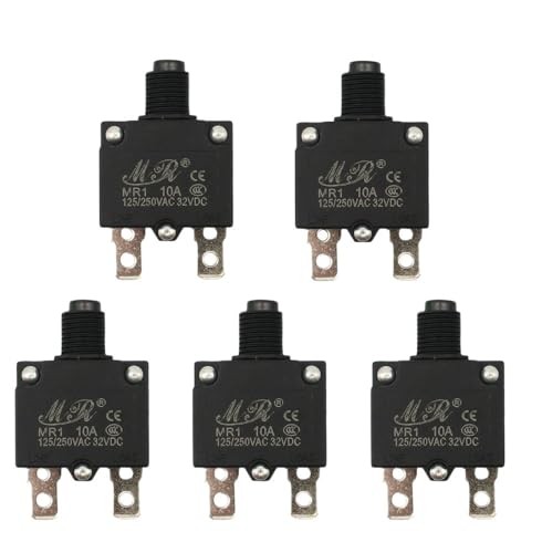 Disjoncteur 10A de rechange pour camping-car et bateau interrupteur fusible lot de 5 noir