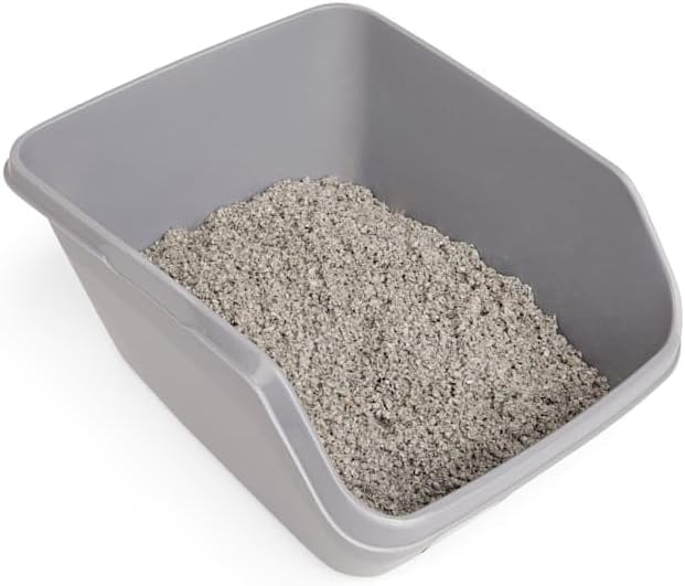 Miniatura 2 de So Phresh Scatter Shield - Caja de arena con respaldo alto en gris, 18.5 pulgadas de largo x 15 pulgadas de ancho x 8.5 pulgadas de alto