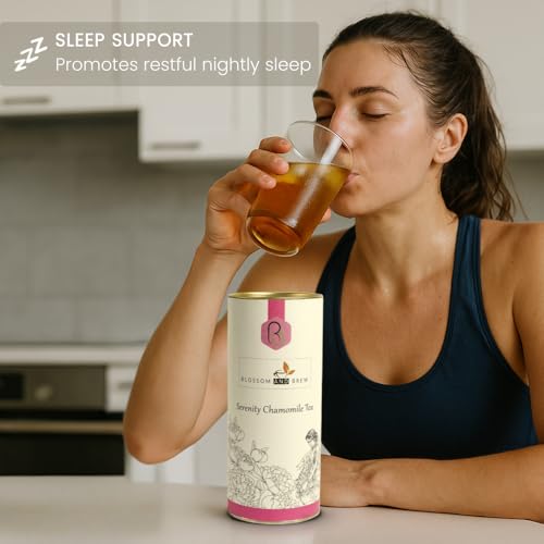 Image of Blossom & Brew Serenity Chamomile Tea - Soothing Dried Chamomile Flowers - Premium Herbal Infusion with Naturally Caffeine-Free Floral Notes- Handpicked Indian Aromatic Blend (3.52oz)