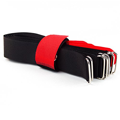 Preisvergleich Produktbild 10 x Klettkabelbinder DS Metallöse - Klett / Flausch auf UNTERSCHIEDLICHEN SEITEN! - 40 cm rot