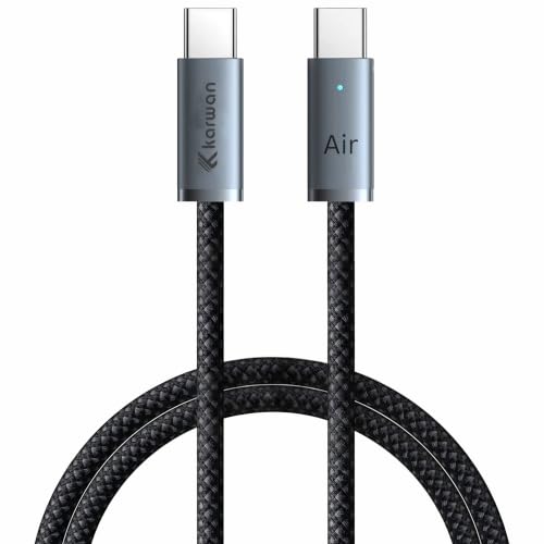 Image of KARWAN 100W Type C to Type C Charging Cable,2M Nylon Braided Tangle free PD-3.1 Ultra Fast Charging & Data Sync Cord with E-Marker Chip for Laptops,iPad,Macbook,Tablet,iPhone,Android Smartphone & More