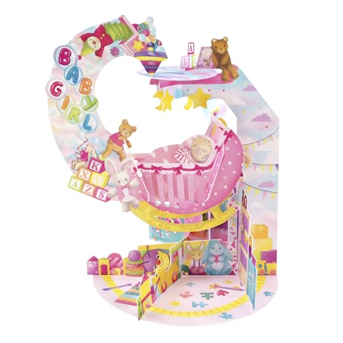 SANTORO Pendule, Carte De Vœux Pop-Up 3D – Bébé Fille – Pour Nouvelle Petite Fille, Premier...