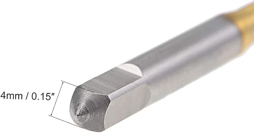 Miniatura 9 de Tapón de punta espiral roscado M6 x 1 rosca, roscas de tierra H2 3 flautas, acero de alta velocidad HSS 6542, grifo recubierto de titanio, rosca