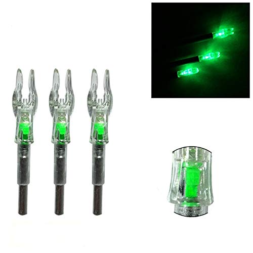 JIEXI HWYP Led Lighted Arrow Nocks for ID 4.2mm/165 for Victory Easton G-Uni shafts Pack of 6 (Green)