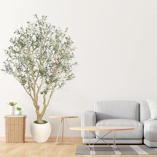 FEELEAD Olive Trees Artificial Indoor 7ft with 15" Exquisite Planter - image 6