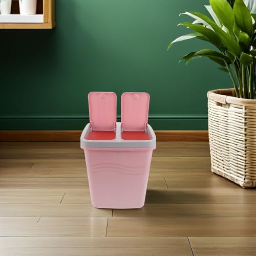 Caneca de basura para cocina con tapa, plástico, rosa miniatura 5