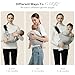 MISSWISDOM Baby Sling Carrier, Toddler Carrier Sling with Double Safety Buckle and Adjustable Shoulder Strap(7-30lbs), Baby Carriers One Size Fits All, Grey