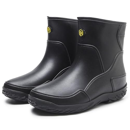 Men's rain boots,mid-calf rubber shoes, fashionable,warmth