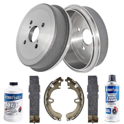 Image of Detroit Axle - Rear Brake Kit for 1993-2002 Toyota Corolla 1993-1997 Geo Prizm 1998-2002 Chevrolet Prizm 1999 2000 2001 Brake Shoes Brake Drums Replacement