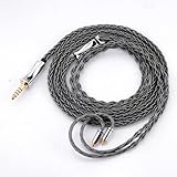 Fezzlo MMCX Connectors 8N Single Crystal Copper Silver Plated Mixed Cord Compatible with Sennheiser IE900 IE600 Shure SE846 UE900s IEMs Works On WM1A NW-ZX505 Digital Music Players 4.4mm Plug 4.9ft