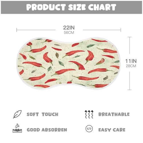Kigai Chili Peppers Baby Burp Cloths Extra Soft and Absorbent Burping Rags Cotton Burping Clothes Baby Washcloths for Newborn Boys Girls - 1 Pack4