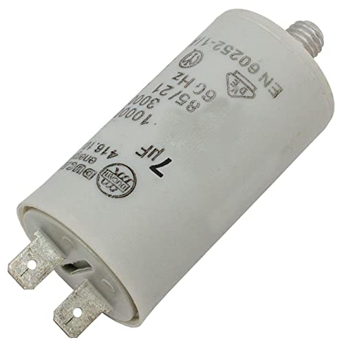 Lumonic Condensateur de démarrage Ducati 416.10.85 B [incl. fiche 6,3x0,8mm] | Condensateur moteur 7µF 425V 30x56mm I Condensateur dans boîtier plastique isolé