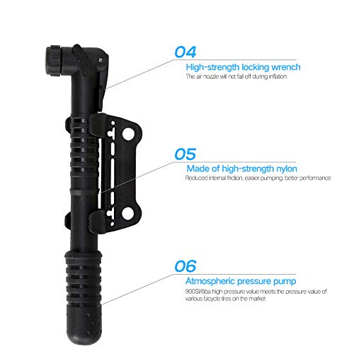 pedkit Mini bomba de ar para bicicleta portátil de alta resistência para bicicleta inflador de pneus