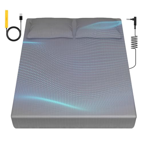 Grounding Sheet, 90% Organic Cotton+10% Pure Silver Organic Grounded Sheet for Improved Sleep, Pain Relief, with Static Grounding Cord and Test Pen (Gray, 60.5 * 80 * 15inch)
