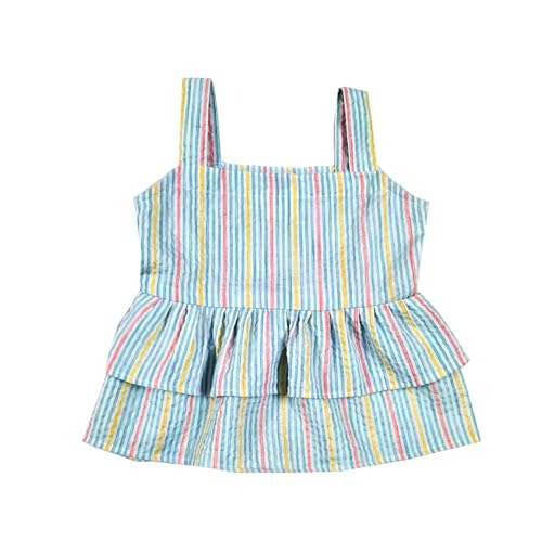 Image of Multi Stripes Peplum Cord Set for Girls