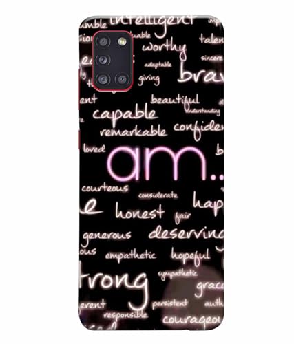 Image of Printed Hard Back Case Cover & Compatible for Samsung Galaxy A31 | Motivation Quotes (Multicolor) - D1190