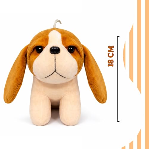Image of TOYTALES Puppy Dog Soft Toy | Cute Plush Stuffed Puppy for Kids & Babies | Huggable Dog Plush for Boys & Girls | Adorable Gift for Birthdays & Baby Occasions - 18CM