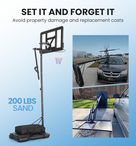 Heavy Duty Weighted Base Anchor for Portable Basketball Hoops – 200lb Capacity Weather Resistant Outdoor Sandbag – Durable Anti-Tip Design to Prevent Movement & Ensure Maximum Stability