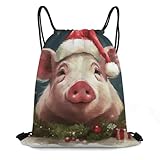 NHYDSPQ Pacote de bolso, mochila de Natal com cordão, bolsa de ginástica, bolsa de ginástica esportiva para homens e mulheres