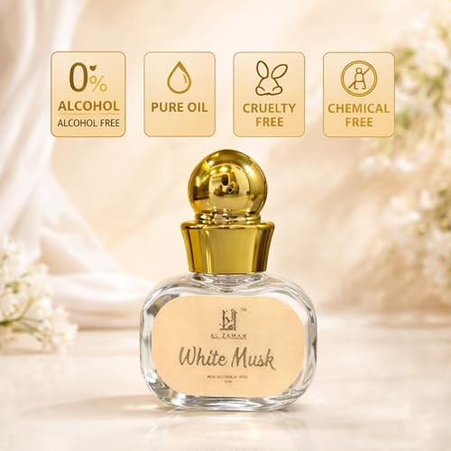 Image of White Musk Attar for Men & Women | Arabic & French Blend | White Floral, Fresh Accord, Musk, Fragrance Notes | Long-Lasting Non-Alcoholic Roll-On Attar | Ideal Gift | 6ML