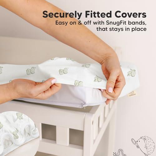 Image of 2-Pack Waterproof Changing Pad Covers Boy, Girl, 32x16 (Elly) | Soft Diaper Changing Table Pad Cover, Baby Changing Pad Sheets, Contour Changing Pads Liners, Gender Neutral, Nursery Dresser