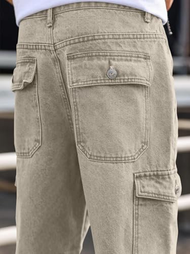 Image of TAGAS Men Relaxed FIT Denim Jeans | Cargo Denim Jeans | Multi Pocket Jeans Pant for Men | Men Loose Fit Denim Jeans |