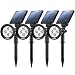 Nekteck 4 Pack Solar Lights,2-in-1 Outdoor Solar Spotlights Powered Adjustable Wall Light Landscape Lighting,Bright and Dark Sensing, Auto On/Off for Yard, Pathway, Walkway, Garden, Driveway