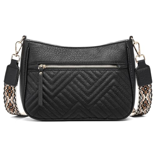 SENDEFN Crossbody Bags for Women Trendy, Vegan Leather Purses Medium Crossbody Purses Shoulder HandbagsTravel with Wide Strap2