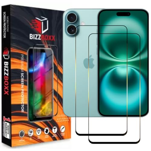 Image of Compatible With Apple iPhone 16 Tempered Glass Screen Protector With Precise Edges iphone 16 - High Definition, Shatterproof, Easy Install, Anti-Fingerprint (iPhone 16) - Pack of 2