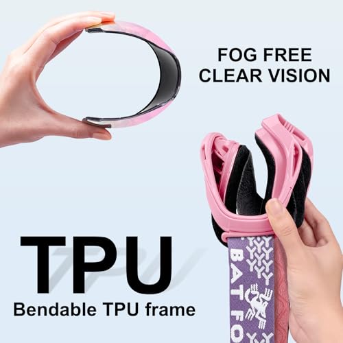 Image of BATFOX Motorcycle Glasses Goggles Dirt Bike Motocross Safety ATV Tactical Riding (Pink-Pure Pink)