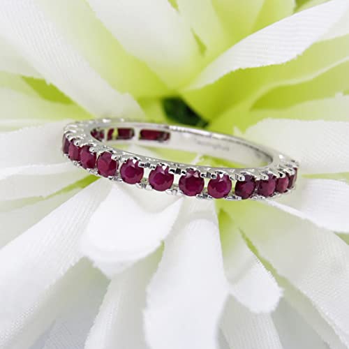 Dazzlingrock Collection Round Gemstone or Diamond Eternity Stackable Wedding Band for Women in Solid Gold3