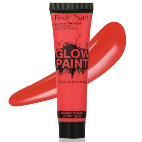 AOOWU Red Face Body Paint 25ml Professional Matte Makeup for Halloween SFX Cosplay Water-Based Full-Coverage Blendable Cream for Costume Party & Festival Body Painting