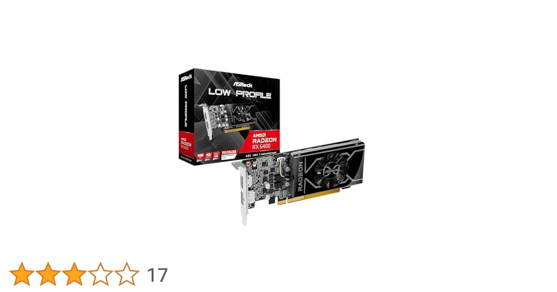 ASRock/AMD Radeon RX6400 4GB グラフィックボード ASRock > AMD Radeon™ RX 6400 Low Profile 4GB