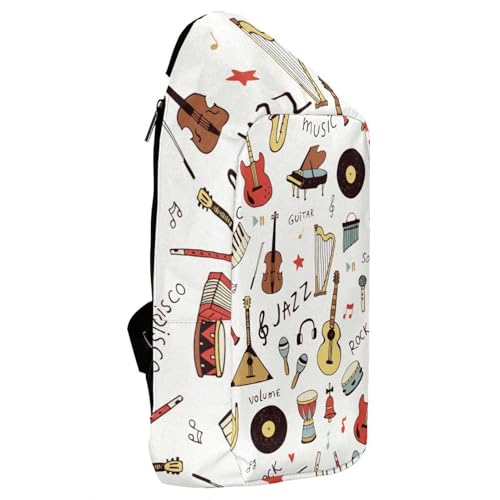 Sac à dos à bandoulière pour saxophone et instruments imprimés multicolore