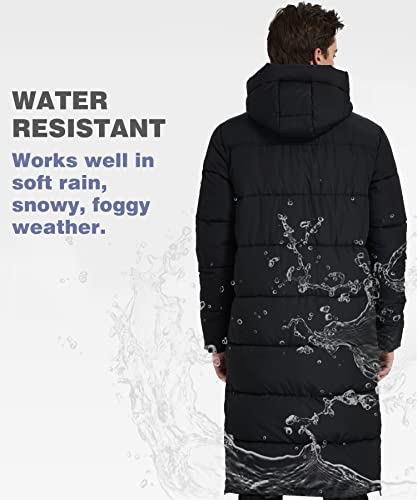 PUREMSX Unisex Long Puffer Coat, Winter Warm Thick Insulated Windproof Outdoor Padded Parka Jacket4