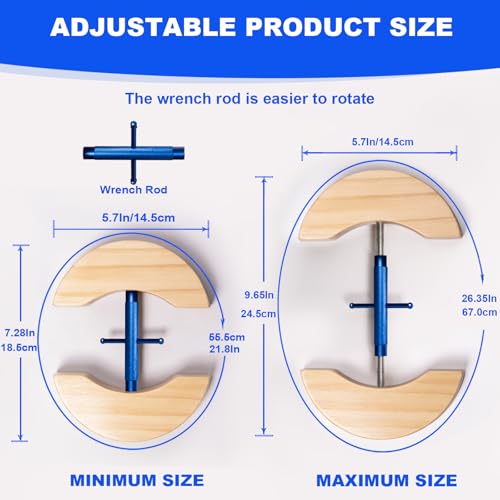Image of Hat Stretcher, Hat Stretchers for Fitted Hats, Wooden Hats Stretcher with Lever Wrench, Extender for Men