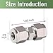 Horiznext 3/8 inch Stainless Steel 304 Compression Fitting for tube, connect air line brass pipe, adapt copper brake hose water fuel system (1 pc)
