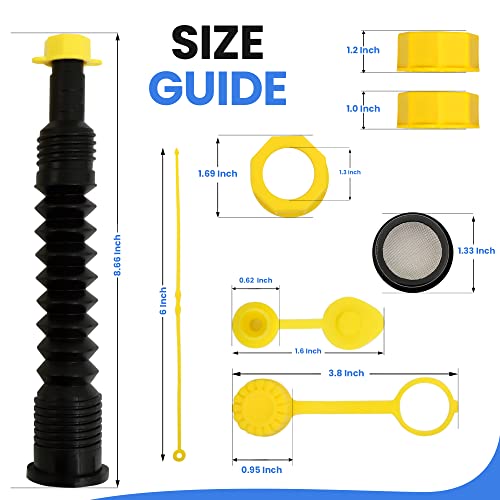 3kit Universal Gas Can Spout Replacement No Spill, Gas Can Nozzle Spout, Gas Can Caps