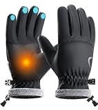 PULIOU Winter Waterproof Thermal Gloves for Men Women, Cold Weather Windproof Ski Snow Gloves with Touchscreen Fingers for Running Cycling Hiking Driving