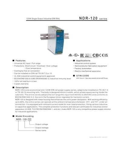 Alimentation NDR-120 à haut rendement pour vos projets de commande - 2