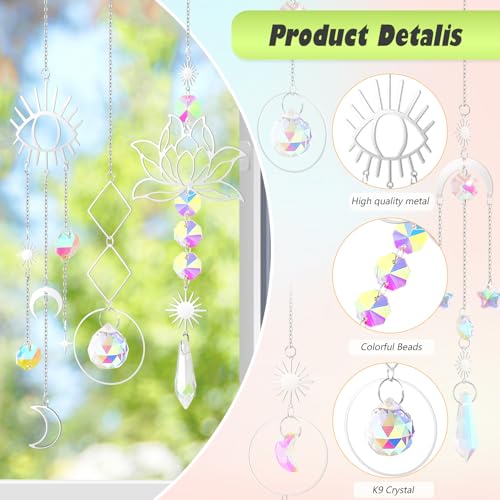 image for ilclviz Suncatcher Crystal Hanging Sun Catcher Prism with Chain Pendan