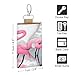 RLDOBOFE Love Flamingo Leather Key Case,Fashionable Credit Card Holder Slim Multi Card Keychain Pouch Travel Portable Keychain Wallet